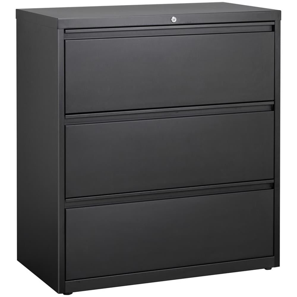 UrbanPro 36" 3-Drawer Modern Metal Lateral File Cabinet in Black
