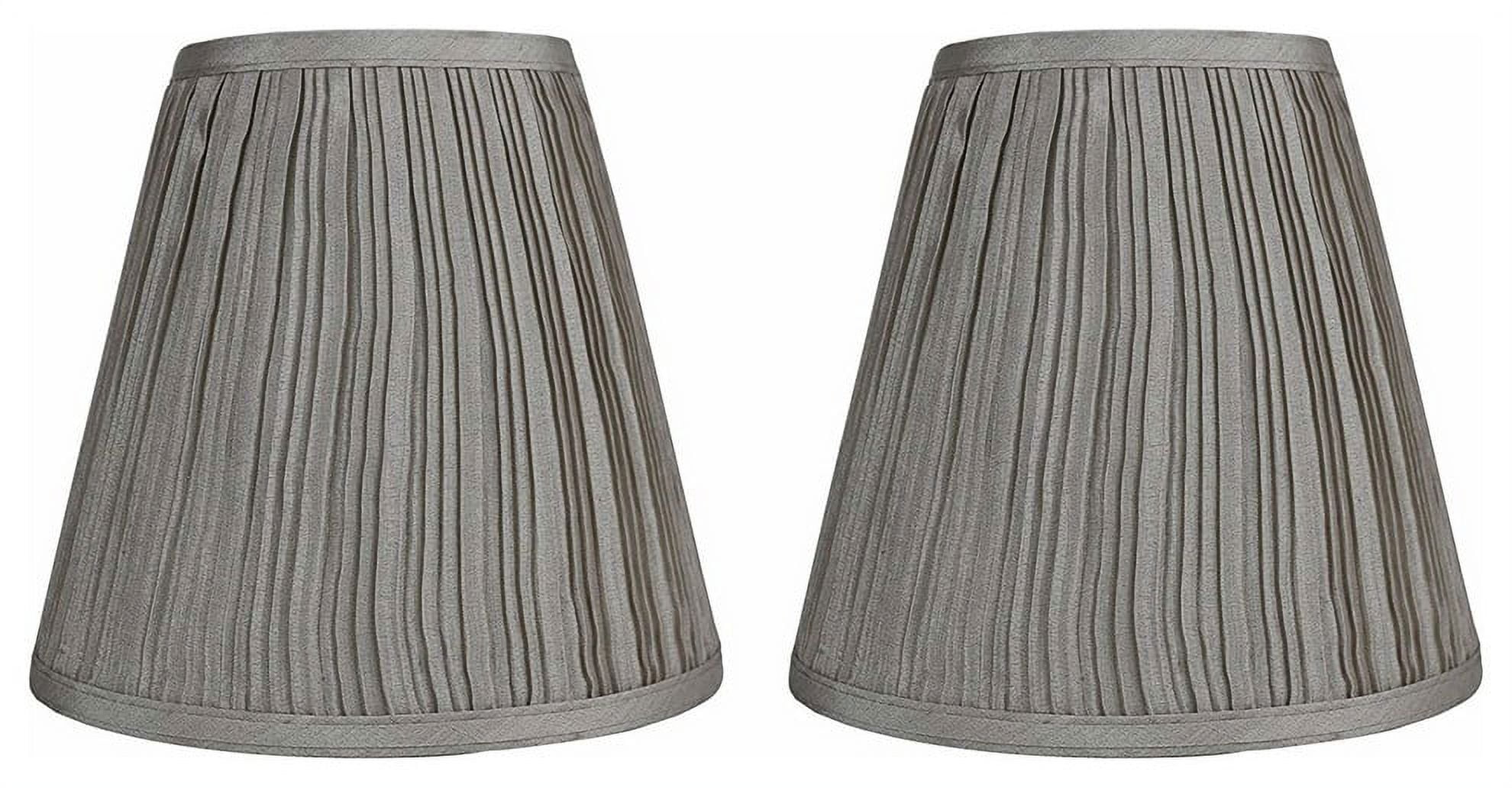 Urbanest Empire Lamp Shade 5x9x8.5", Champagne Pleated Faux Silk, Set of 2