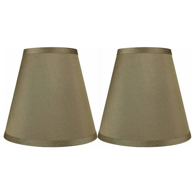 Urbanest Faux Silk Empire Lamp Shade 5x9x8.5", Golden Taupe, Set of 2