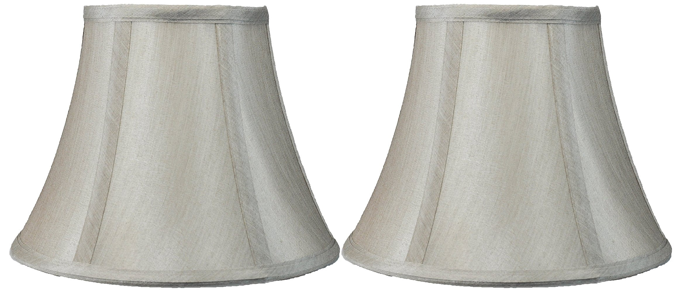 Urbanest Set of 2 Softback Bell Lampshade, Faux Silk, 5-inch by 9-inch by 7-inch, Champagne, Spider-fitter