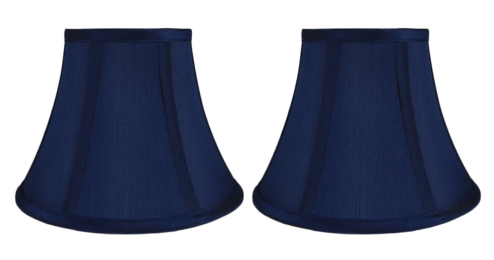 Urbanest Set of 2 Softback Bell Lampshade, Faux Silk, 5-inch by 9-inch by 7-inch, Navy Blue, Spider-fitter