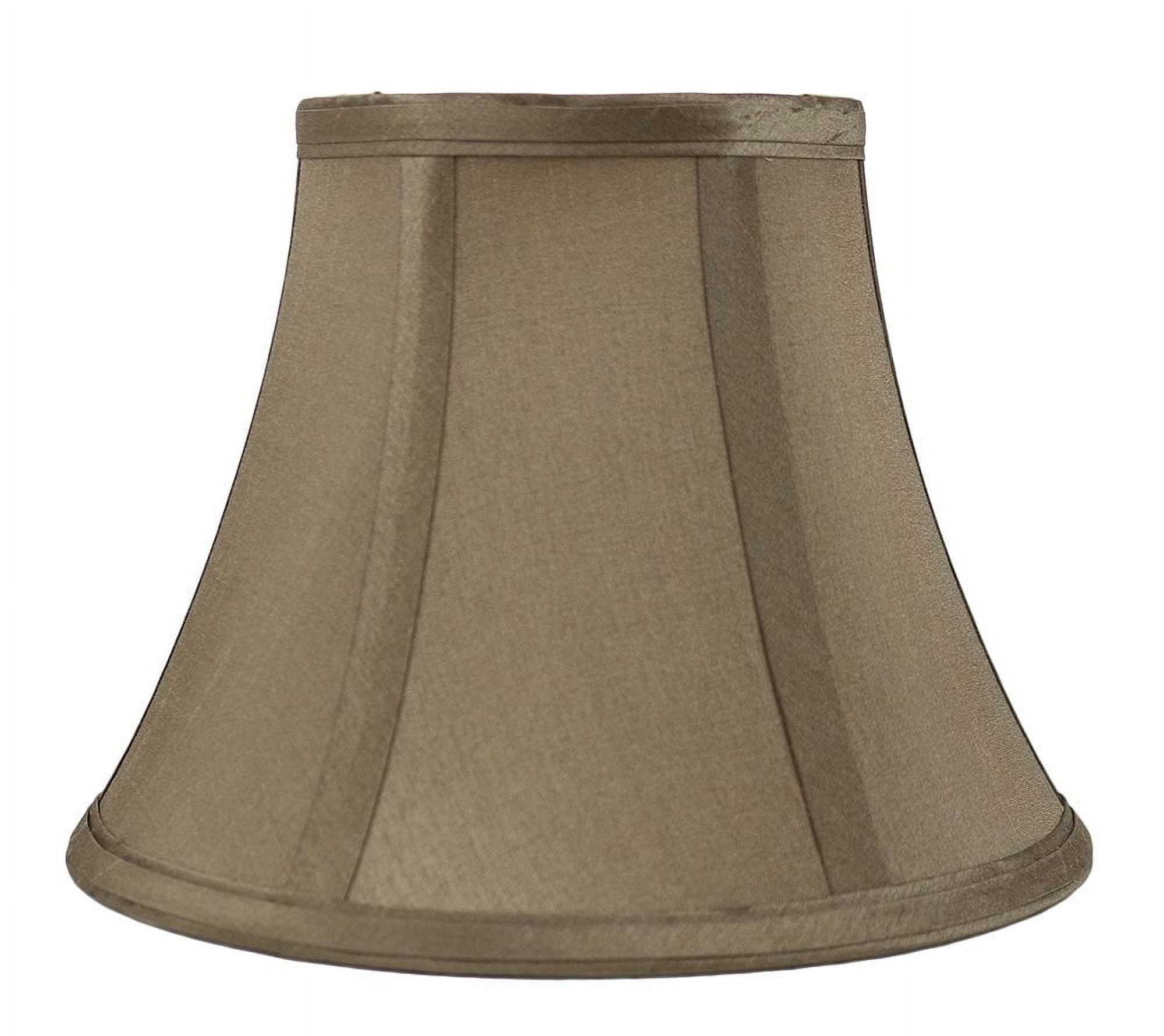 Urbanest Softback Bell Lampshade, Faux Silk, 5-inch by 9-inch by 7-inch, Golden Taupe, Spider-fitter