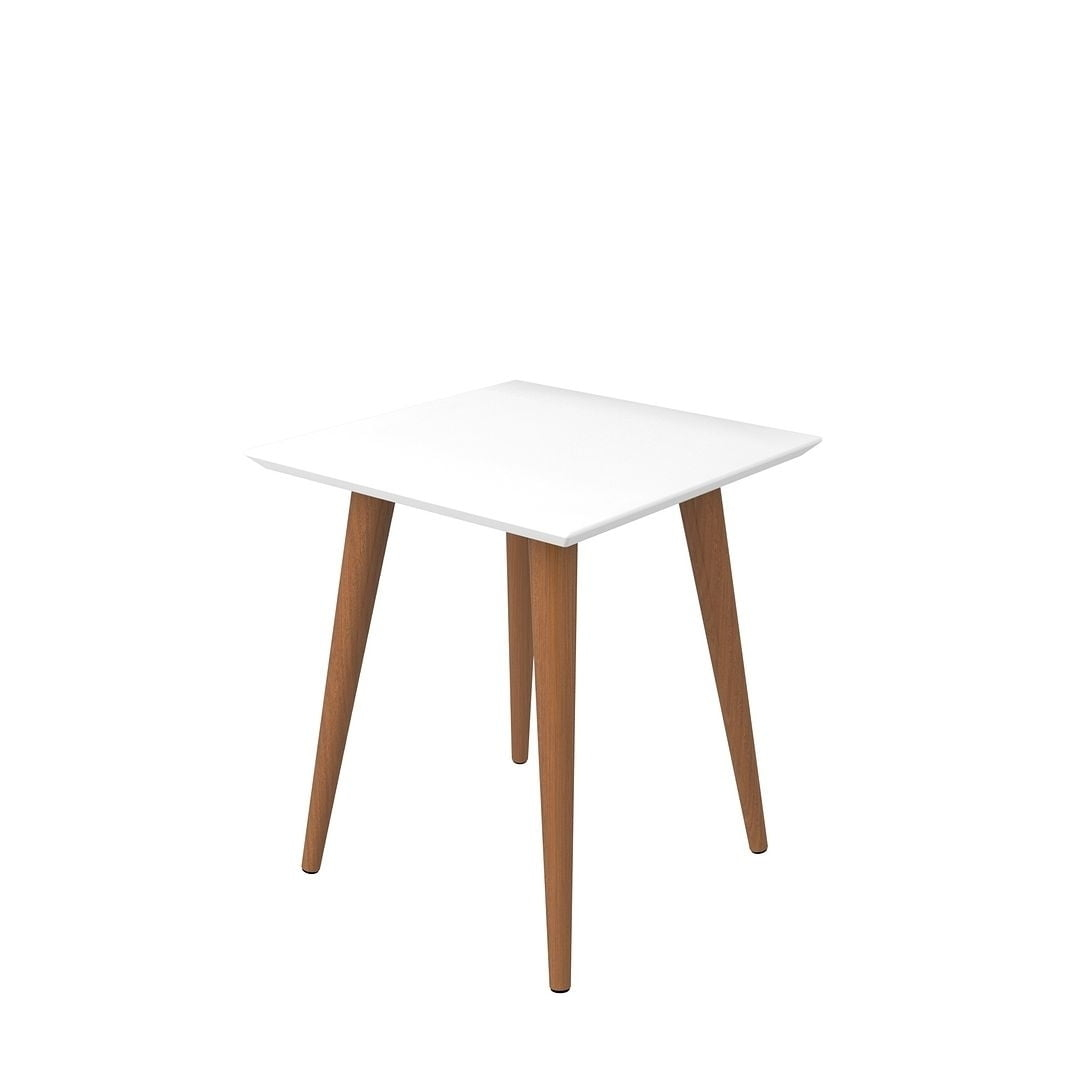 Utopia 19.84" High Square End Table With Splayed Wooden Legs  Gloss