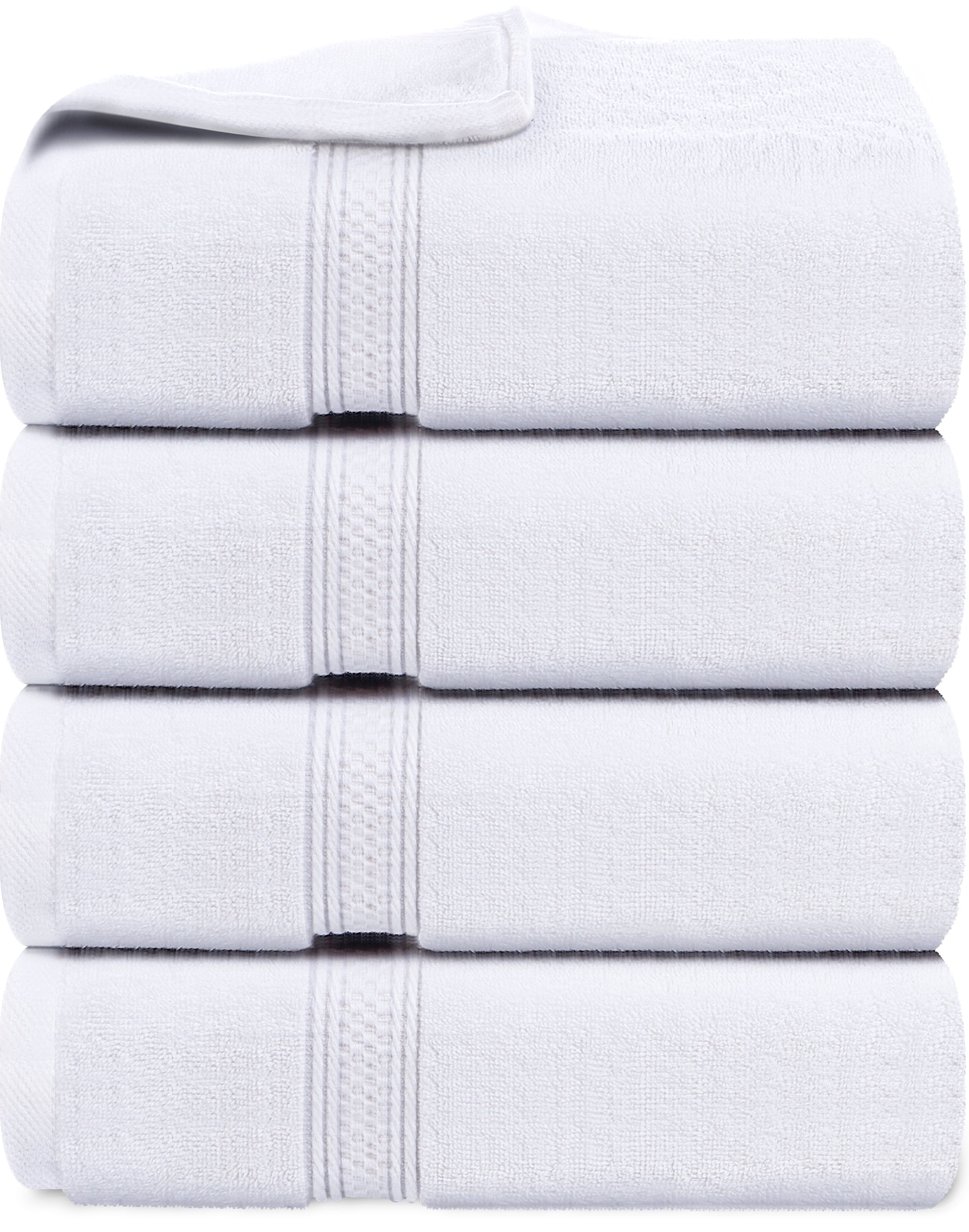 Utopia Towels 4 Pack Bath Towels Set, 100% Ring Spun Cotton, Soft and Highly Absorbent Wash Towels for Body and Showering – Perfect for Daily Use (27 x 54 Inches)(White)