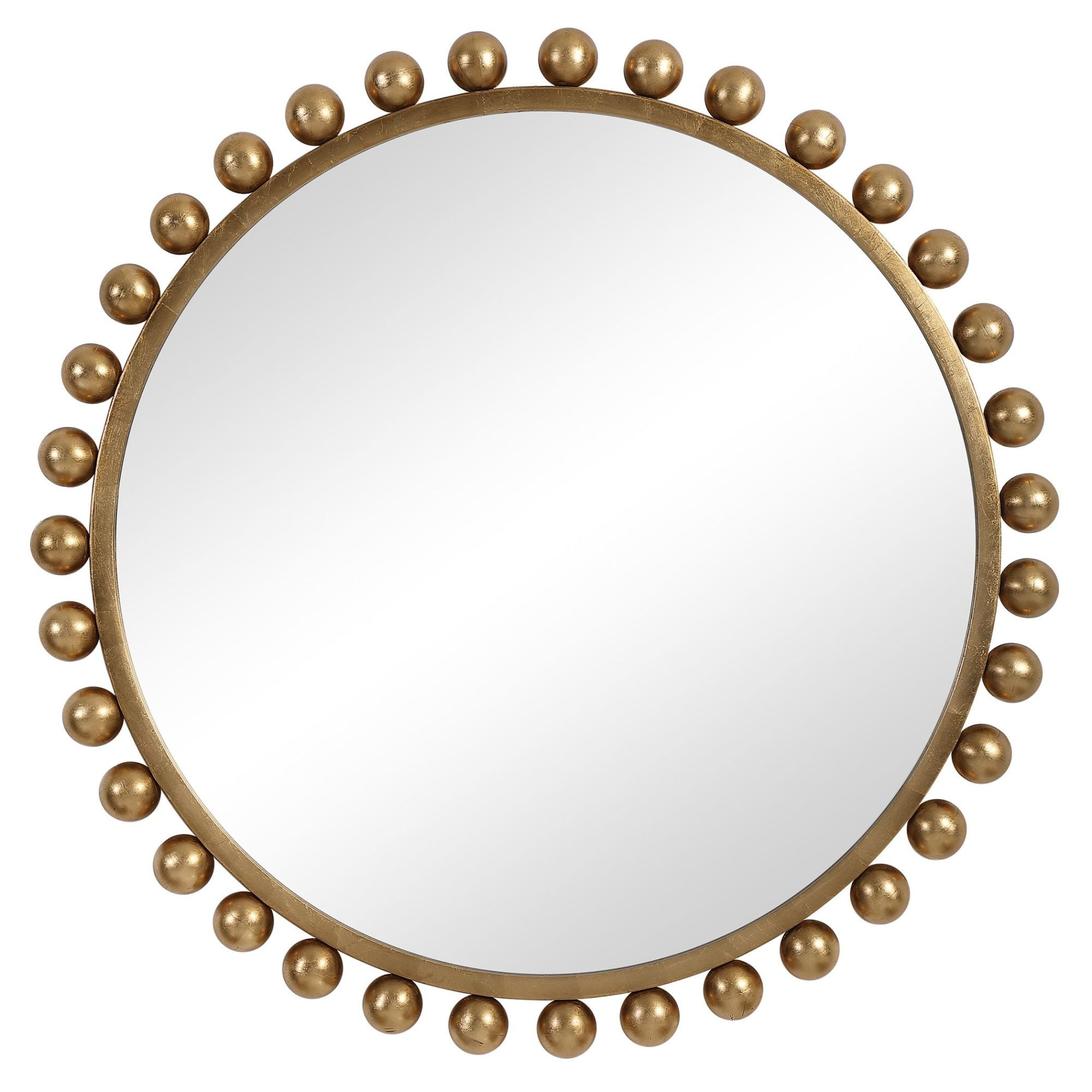 Uttermost 09694 Cyra 44" Round Industrial Modern Wall Mirror - Gold