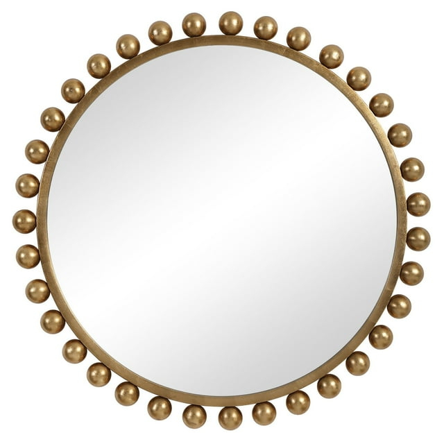 Uttermost 09694 Cyra 44" Round Industrial Modern Wall Mirror - Gold