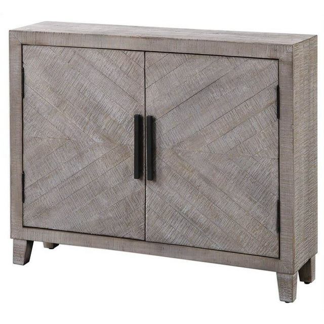 Uttermost Adalind Farmhouse 2-Door Wood Accent Cabinet in White Wash