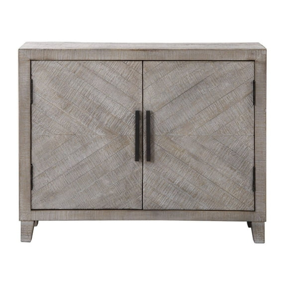 Uttermost Adalind Farmhouse 2-Door Wood Accent Cabinet in White Wash