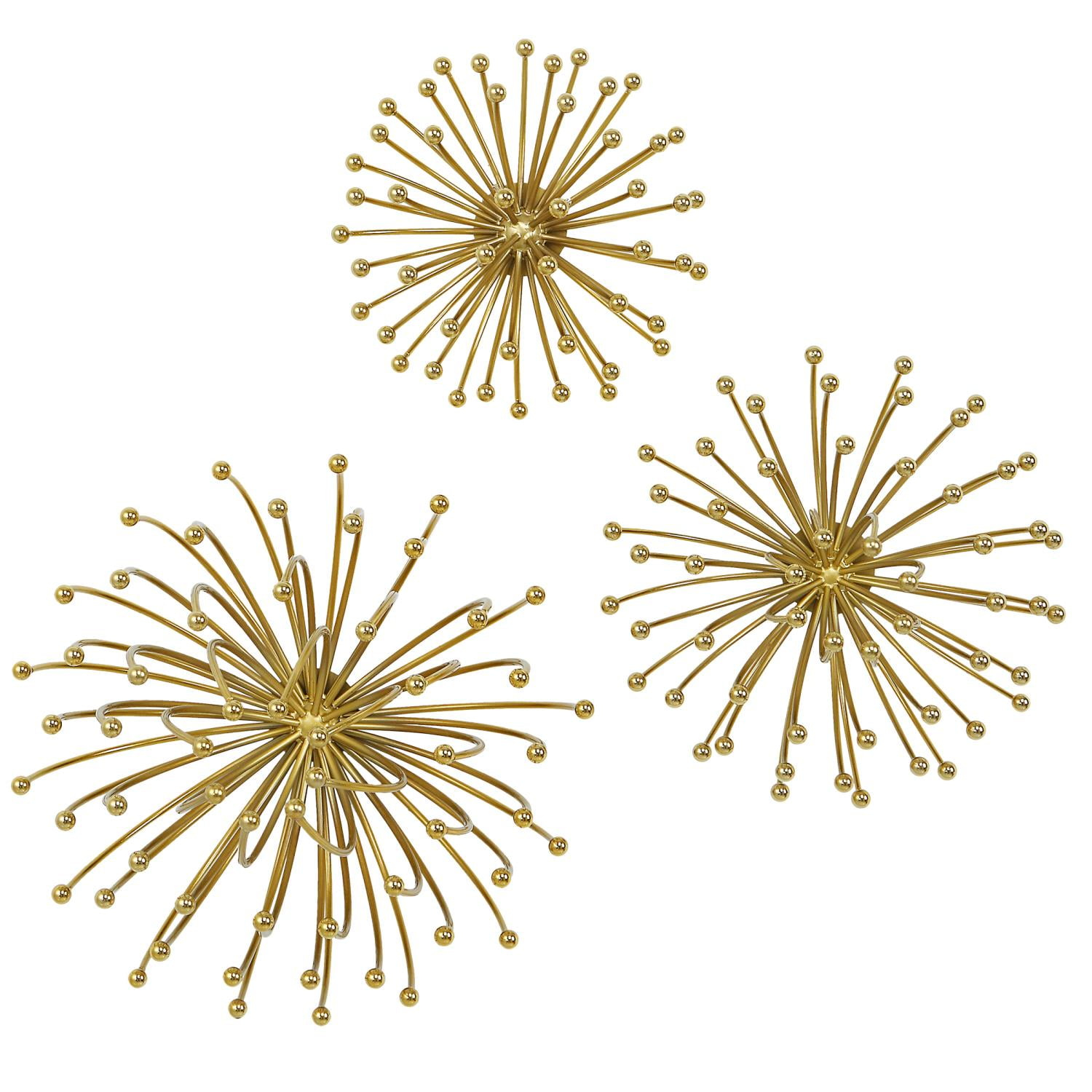Uttermost Aga Plated Gold Metal 3-Piece Wall Decor Set