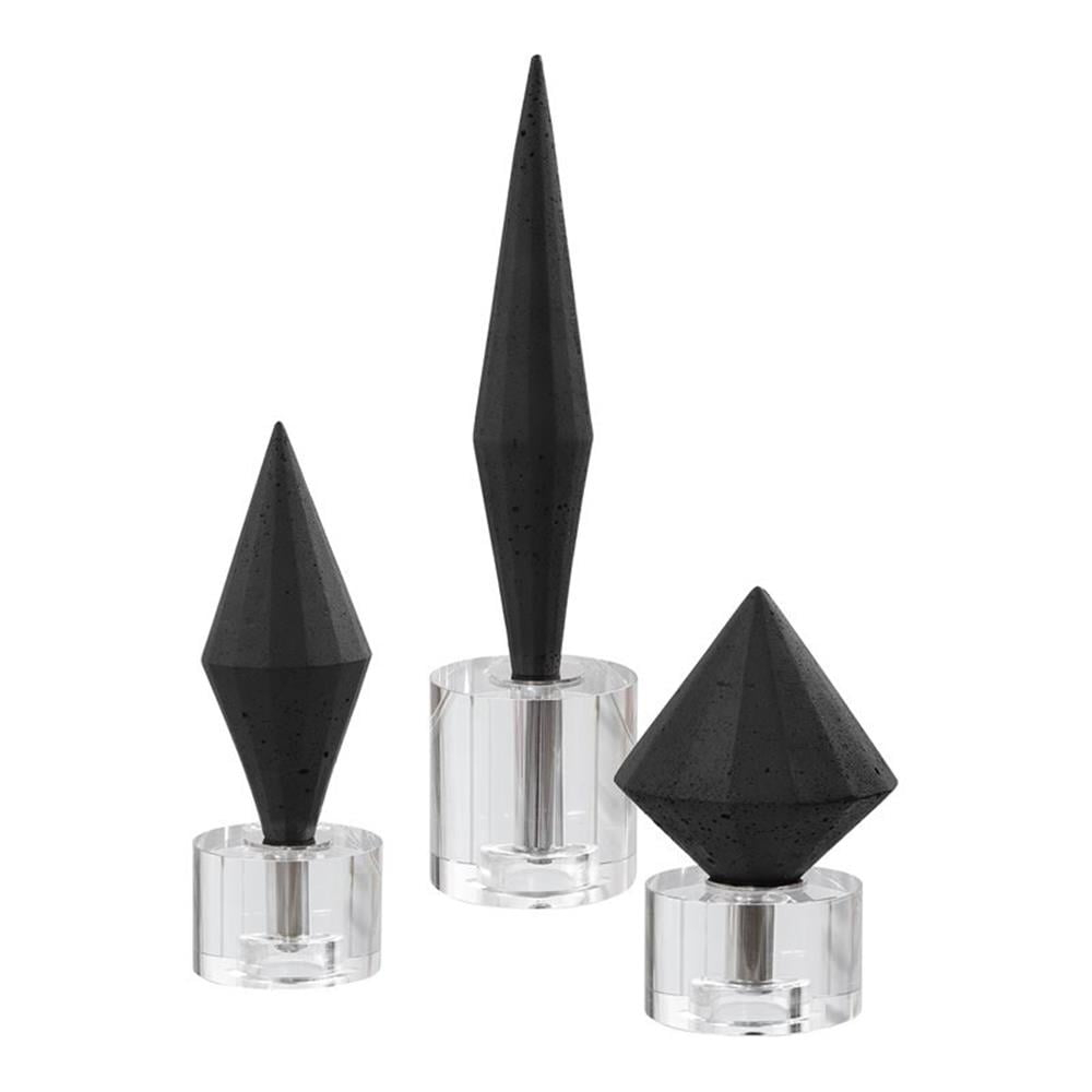 Uttermost Alize Black Diamond Modern Sculptures Set of 3