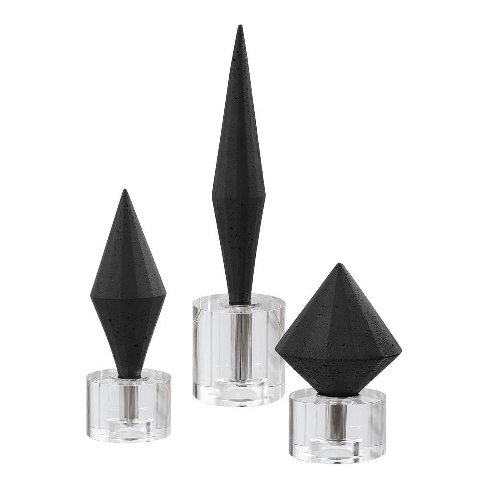 Uttermost Alize Black Diamond Modern Sculptures Set of 3