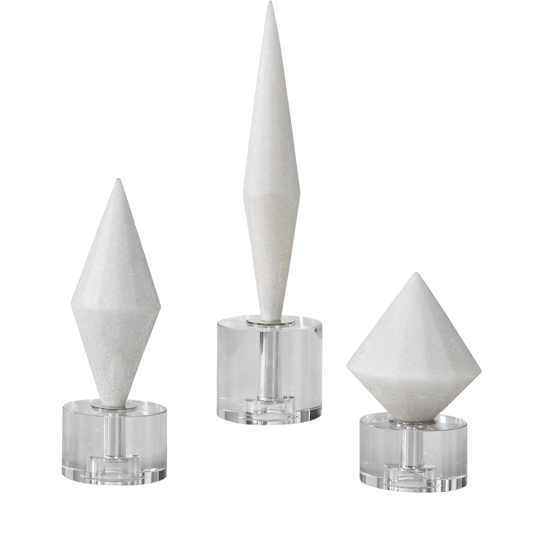 Uttermost Alize 14" High Diamond Crystal Sculptures Set of 3
