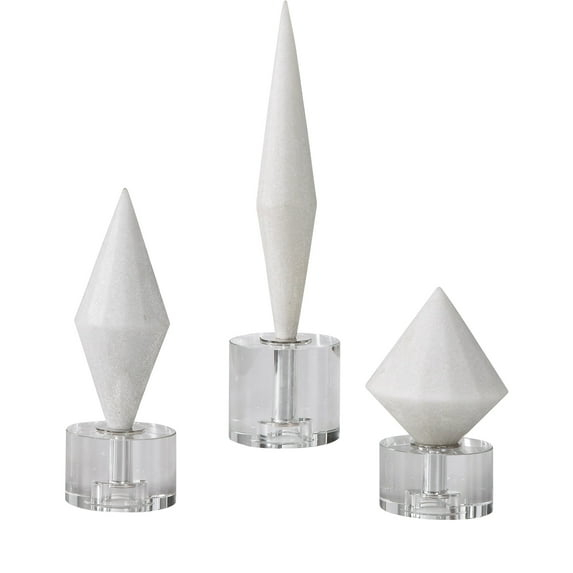 Uttermost Alize 14" High Diamond Crystal Sculptures Set of 3