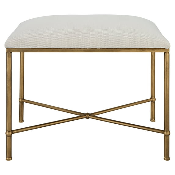 Uttermost Avenham 24" Wide White Fabric Accent Bench