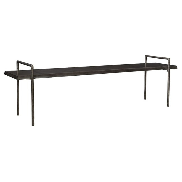 Uttermost Chandos 76" Wide Tarnished Silver and Dark Gray Bench