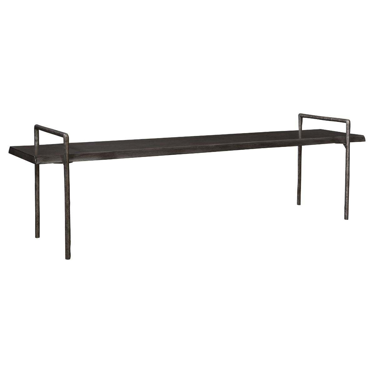 Uttermost Chandos 76" Wide Tarnished Silver and Dark Gray Bench
