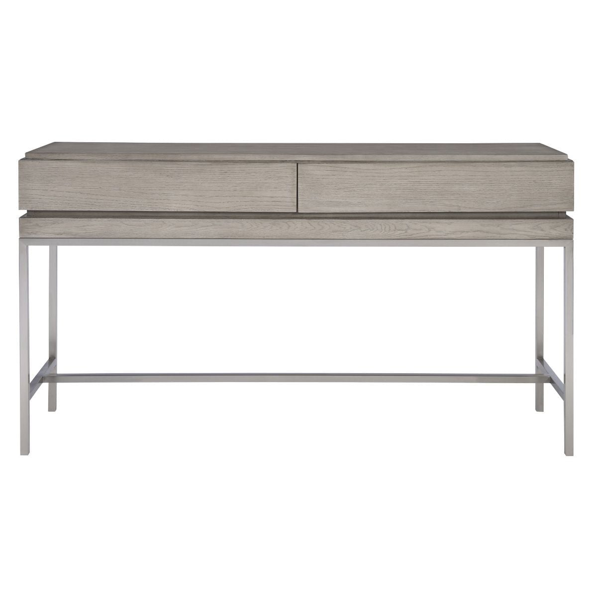 Uttermost Kamala Oak MDF and Stainless Steel Console Table in Mushroom Gray