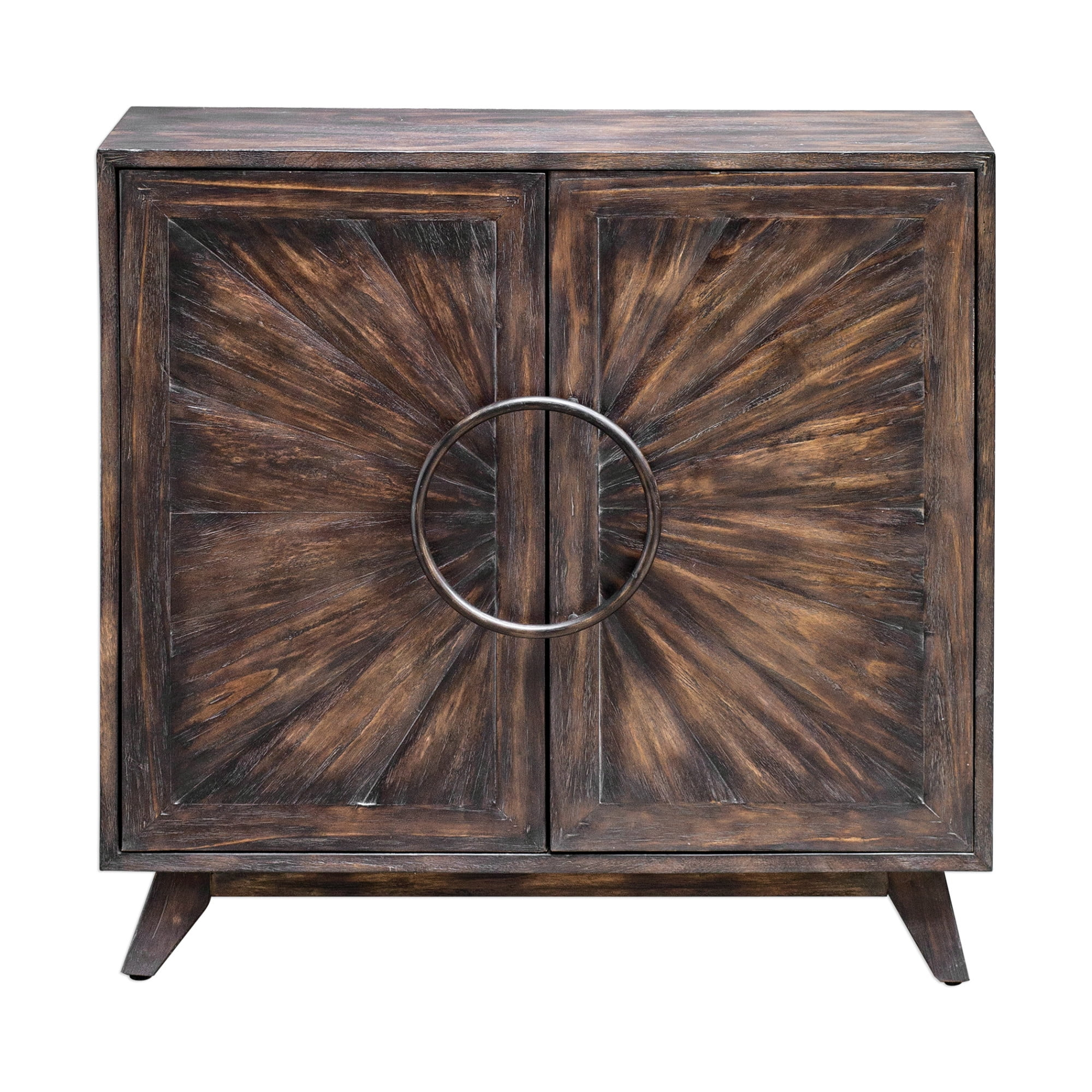 Uttermost Kohana MDF Wood Accent Cabinet in Worn Black and Bronze