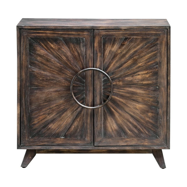 Uttermost Kohana MDF Wood Accent Cabinet in Worn Black and Bronze