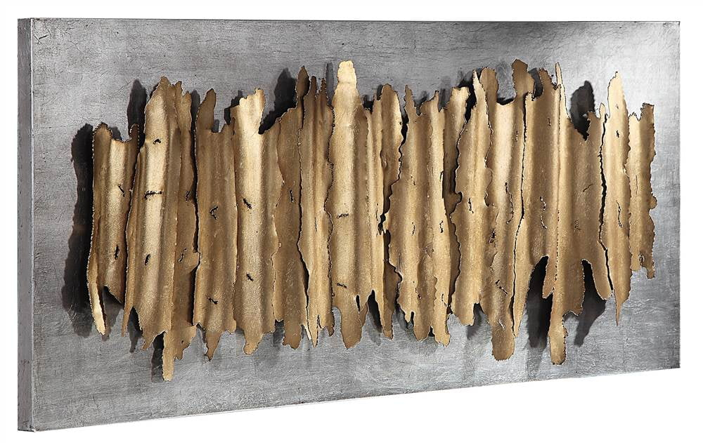 Uttermost Lev 55 1/4" Wide Gold and Silver Metal Wall Art