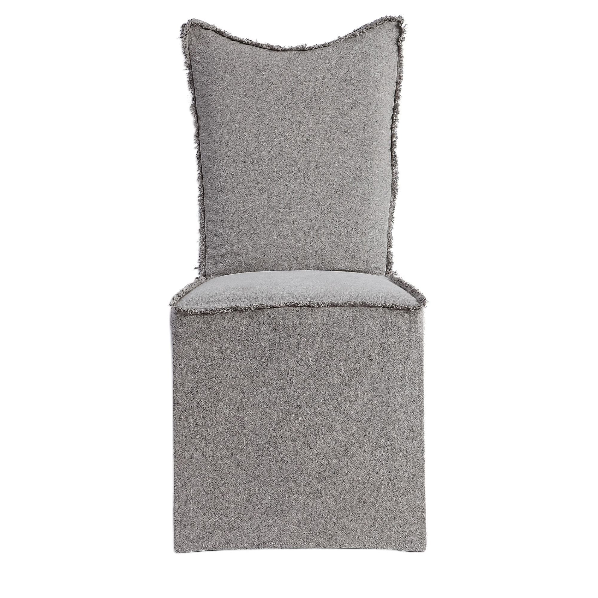Uttermost Narissa Contemporary Fabric Armless Chairs in Gray (Set of 2)