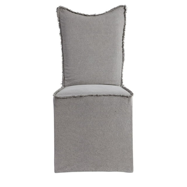 Uttermost Narissa Contemporary Fabric Armless Chairs in Gray (Set of 2)