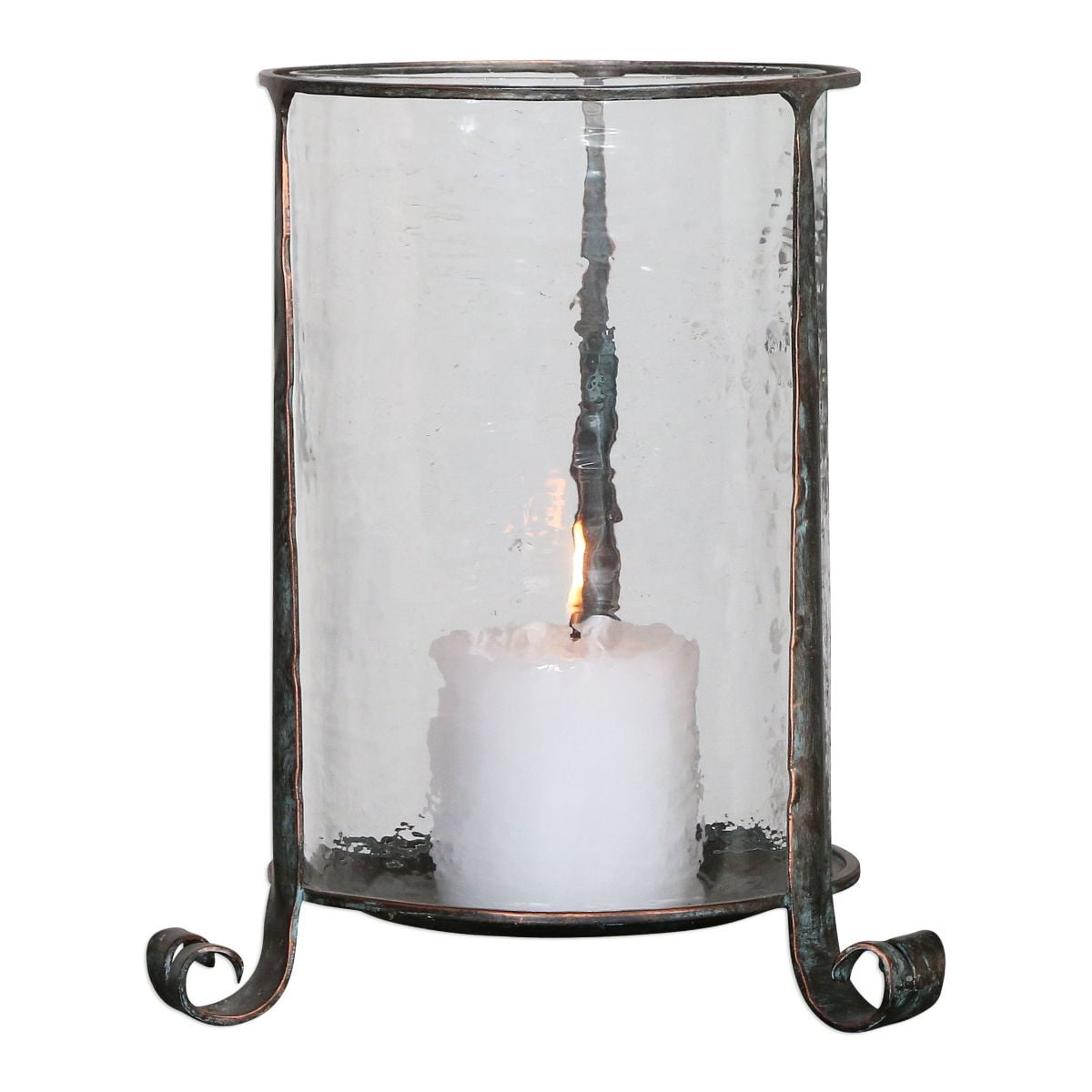 Uttermost Nicia Traditional Iron and Glass Candle Holder in Bronze
