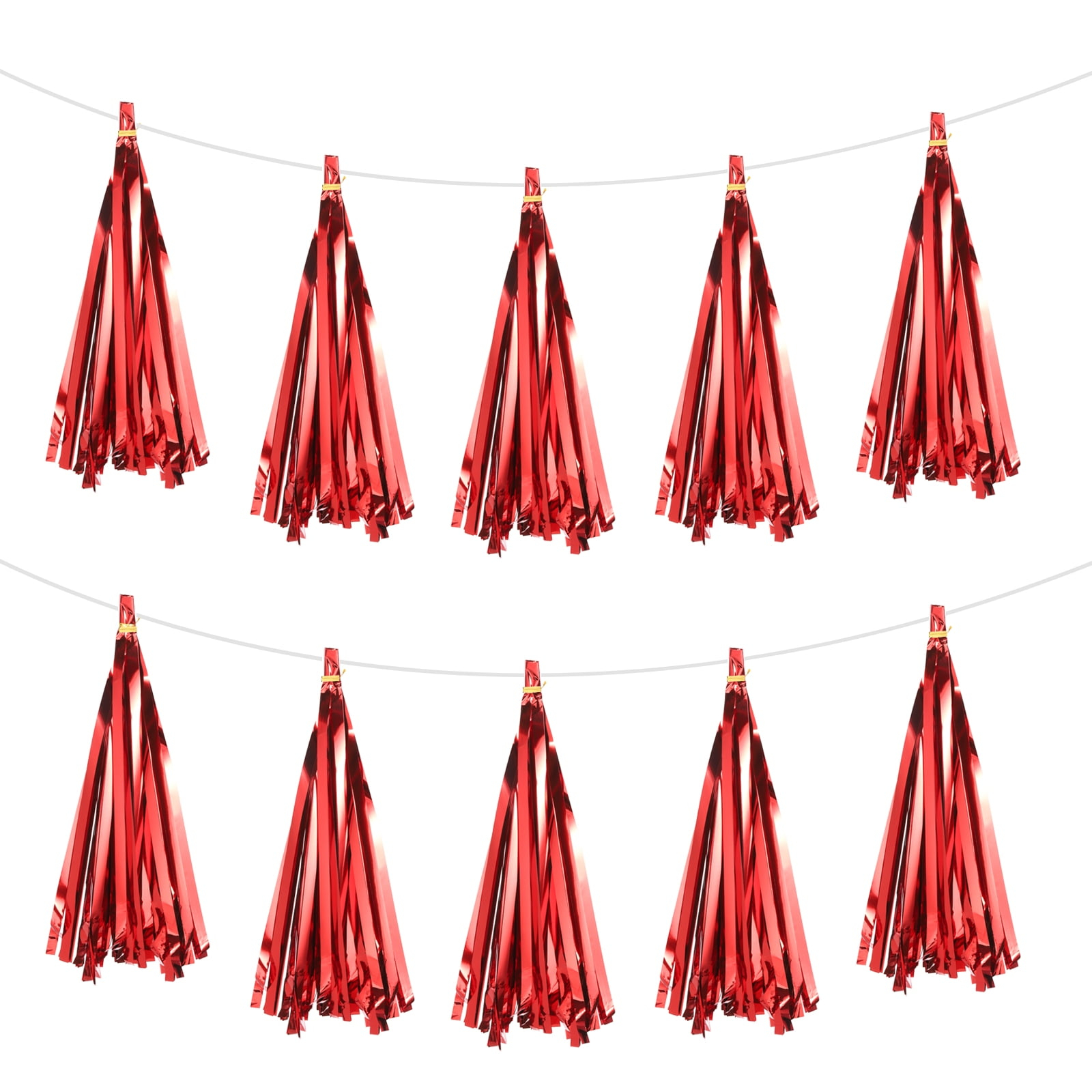 Uxcell 15Pcs Red Tassel Garland Banner with Rope for Wedding Birthday Party Decoration