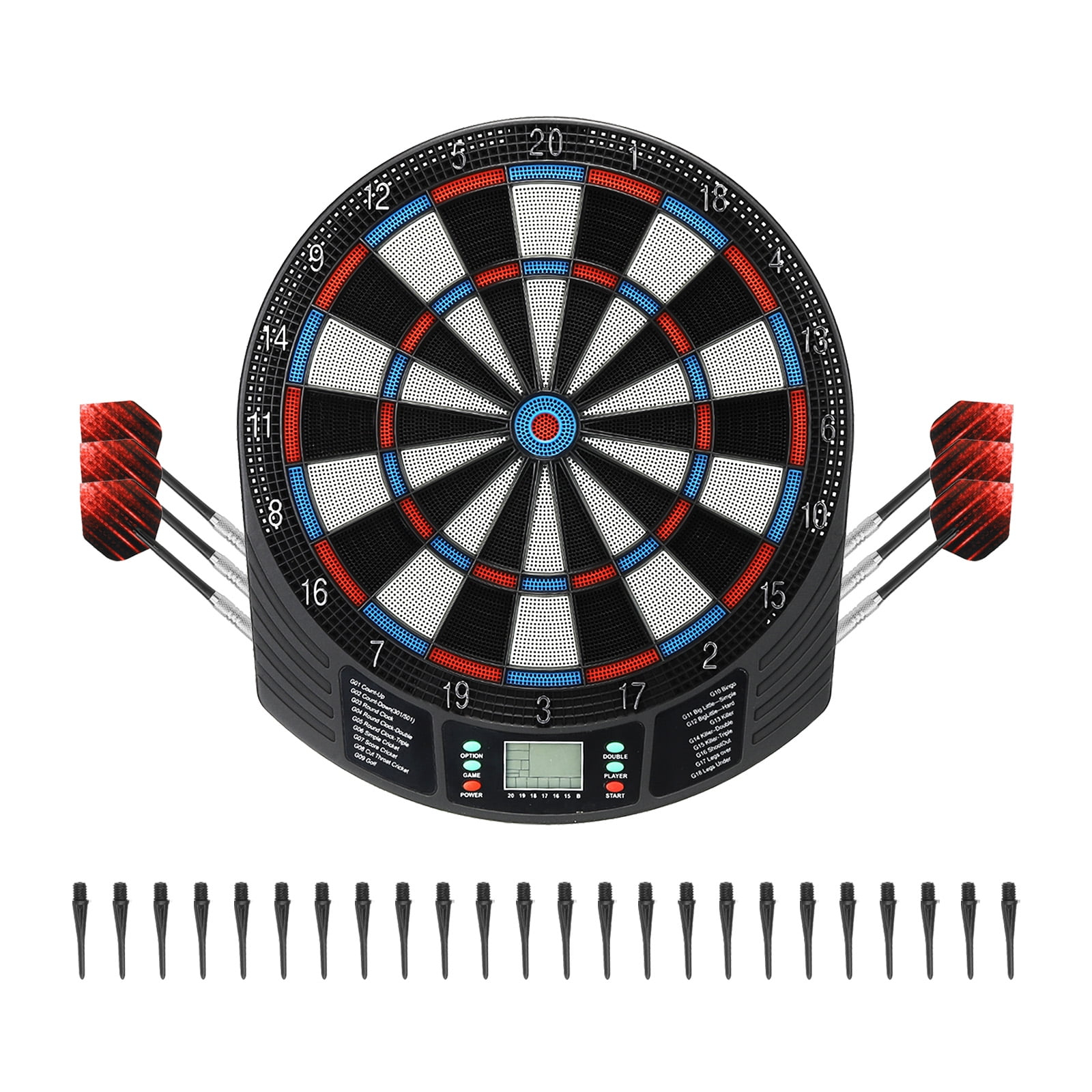 Uxcell Electronic Soft Tip Dart Board Digital Dartboard 18 Games and 159 Variants with 6Pcs Darts, 24 Tips