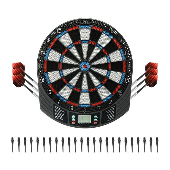 Uxcell Electronic Soft Tip Dart Board Digital Dartboard 18 Games and 159 Variants with 6Pcs Darts, 24 Tips