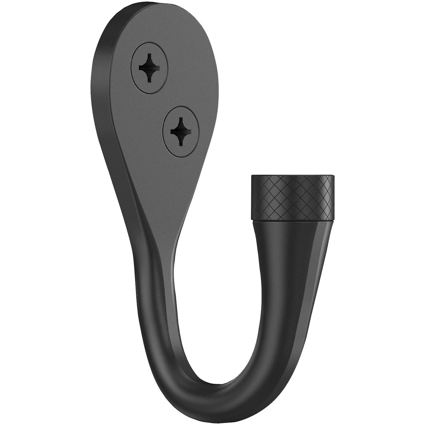 National Hardware Powell Medium Matte Black Black Aluminum 2-5/8 in. L Knurled Hook 15 lb 1 pk