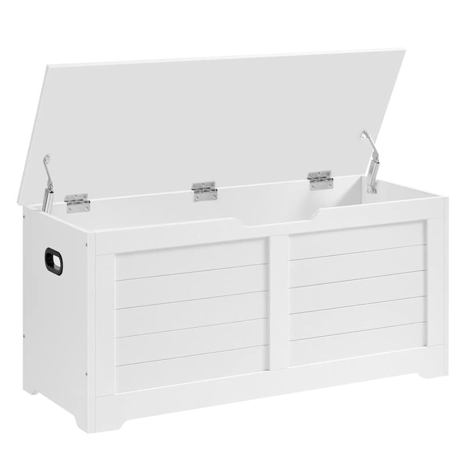 VASAGLE Storage Chest Storage Trunk with 2 Safety Hinges Storage Bench Shoe Bench Modern Style 15.7 x 39.4 x 18.1 Inches for Entryway, Bedroom Living Room Matte White
