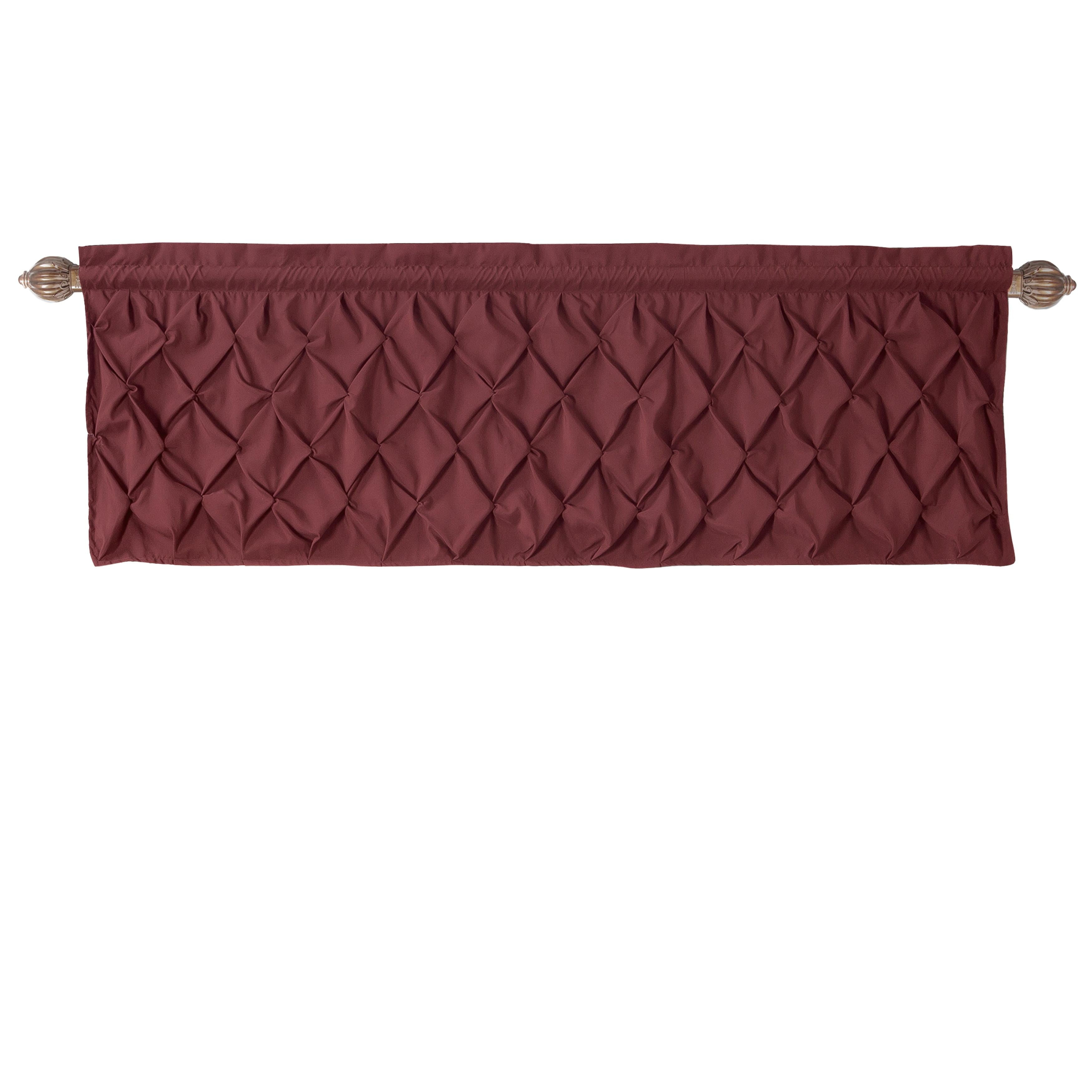 Carmen Solid Pintuck Curtain Valance, 60" x 20"