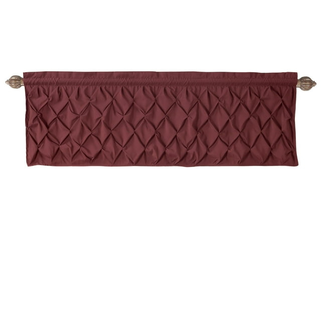 Carmen Solid Pintuck Curtain Valance, 60" x 20"
