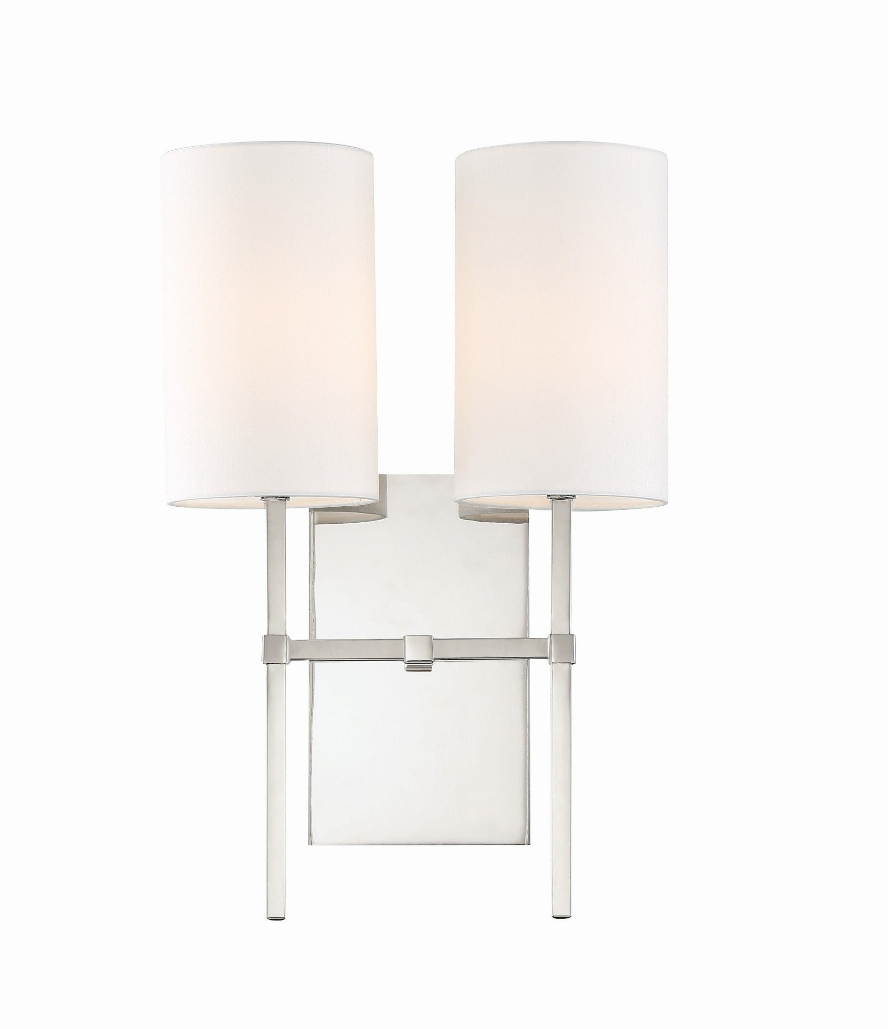 VER-242-PN-Crystorama Lighting-Veronica - Two Light Wall Sconce-Polished Nickel Finish