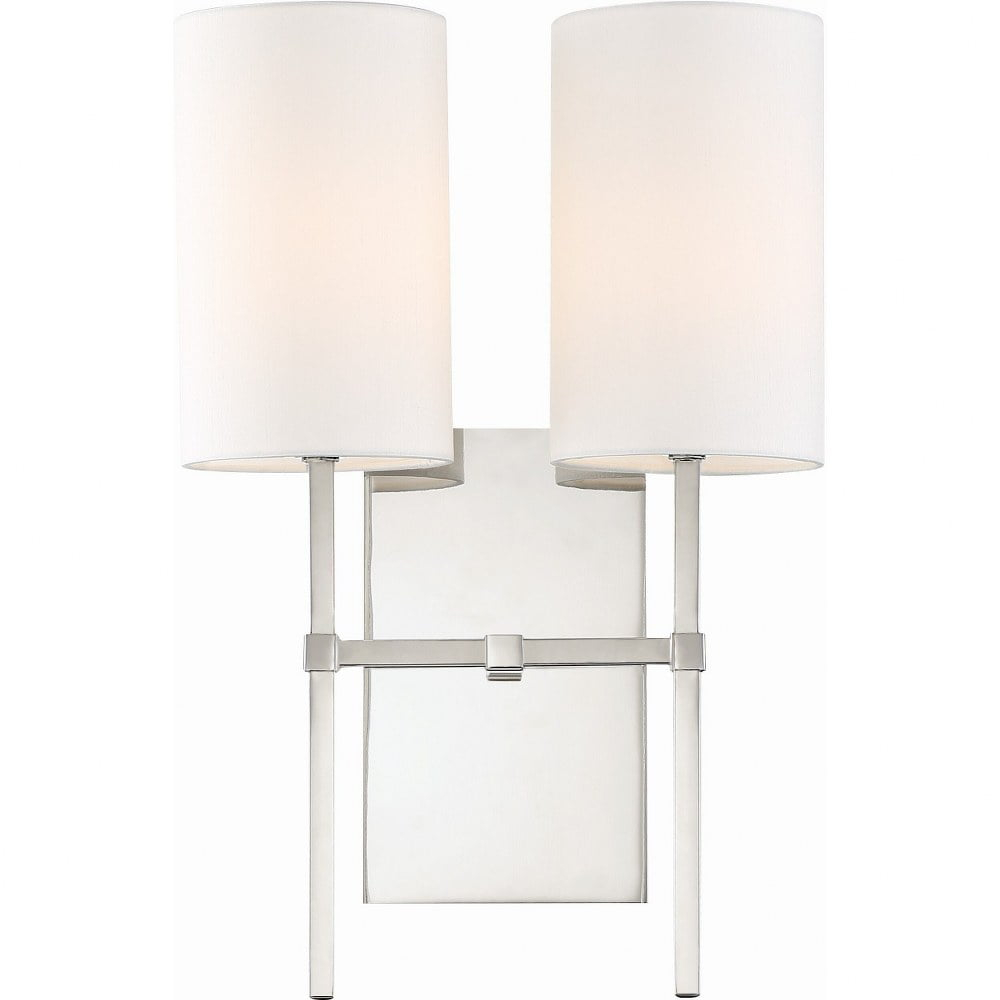 VER-242-PN-Crystorama Lighting-Veronica - Two Light Wall Sconce-Polished Nickel Finish