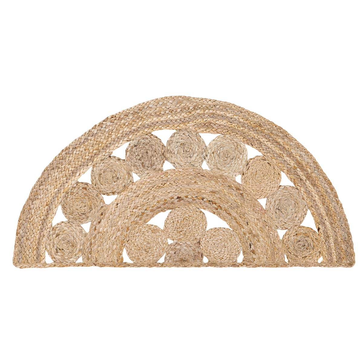 VHC Brands Farmhouse Jute 16.5 x 33 Inch Celeste Tan Half Circle Rug