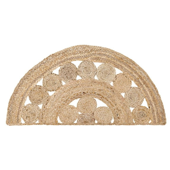VHC Brands Farmhouse Jute 16.5 x 33 Inch Celeste Tan Half Circle Rug