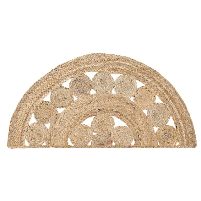 VHC Brands Farmhouse Jute 16.5 x 33 Inch Celeste Tan Half Circle Rug
