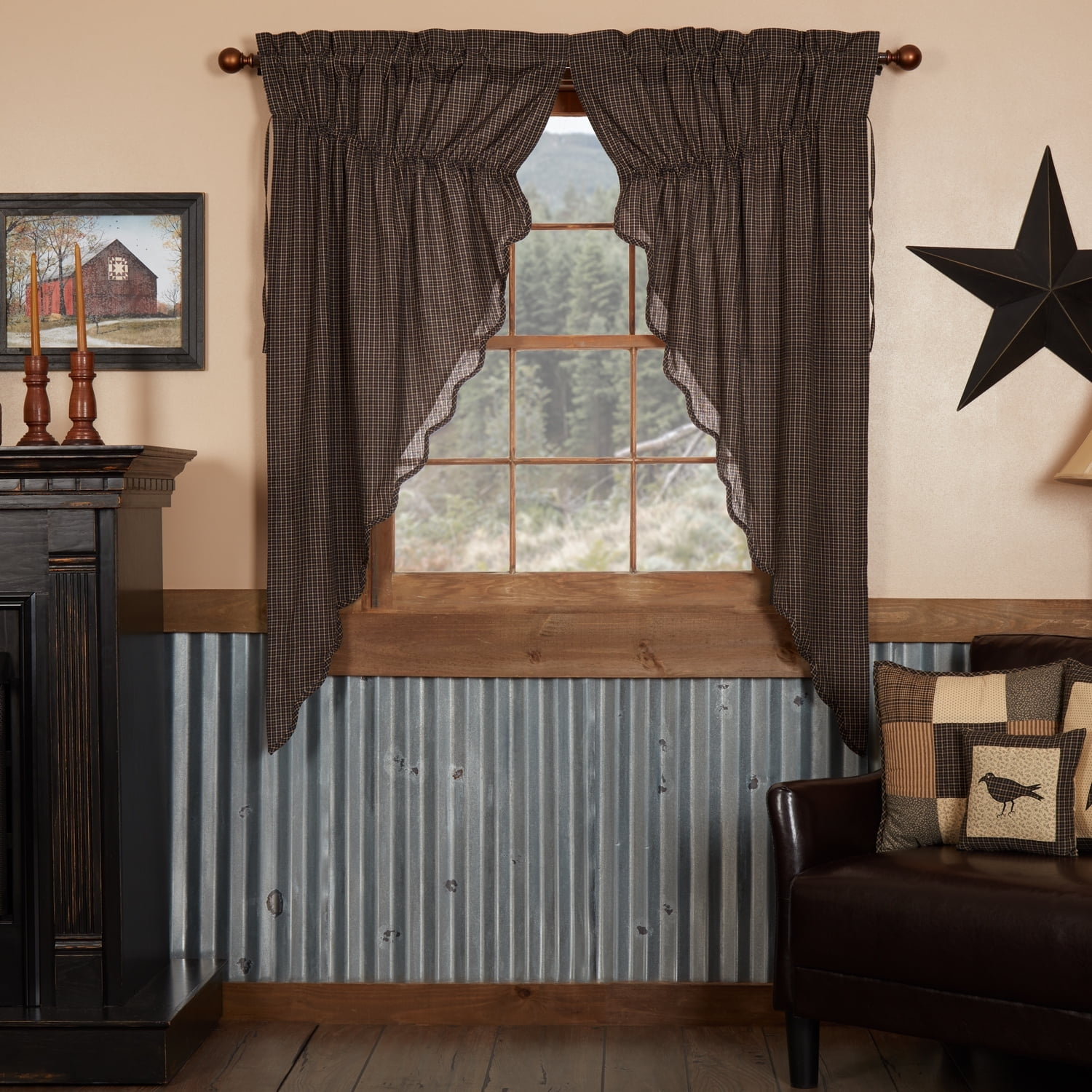 VHC Brands Kettle Grove Cotton Blend Room Darkening Curtain Panel Pair (Set of 2)