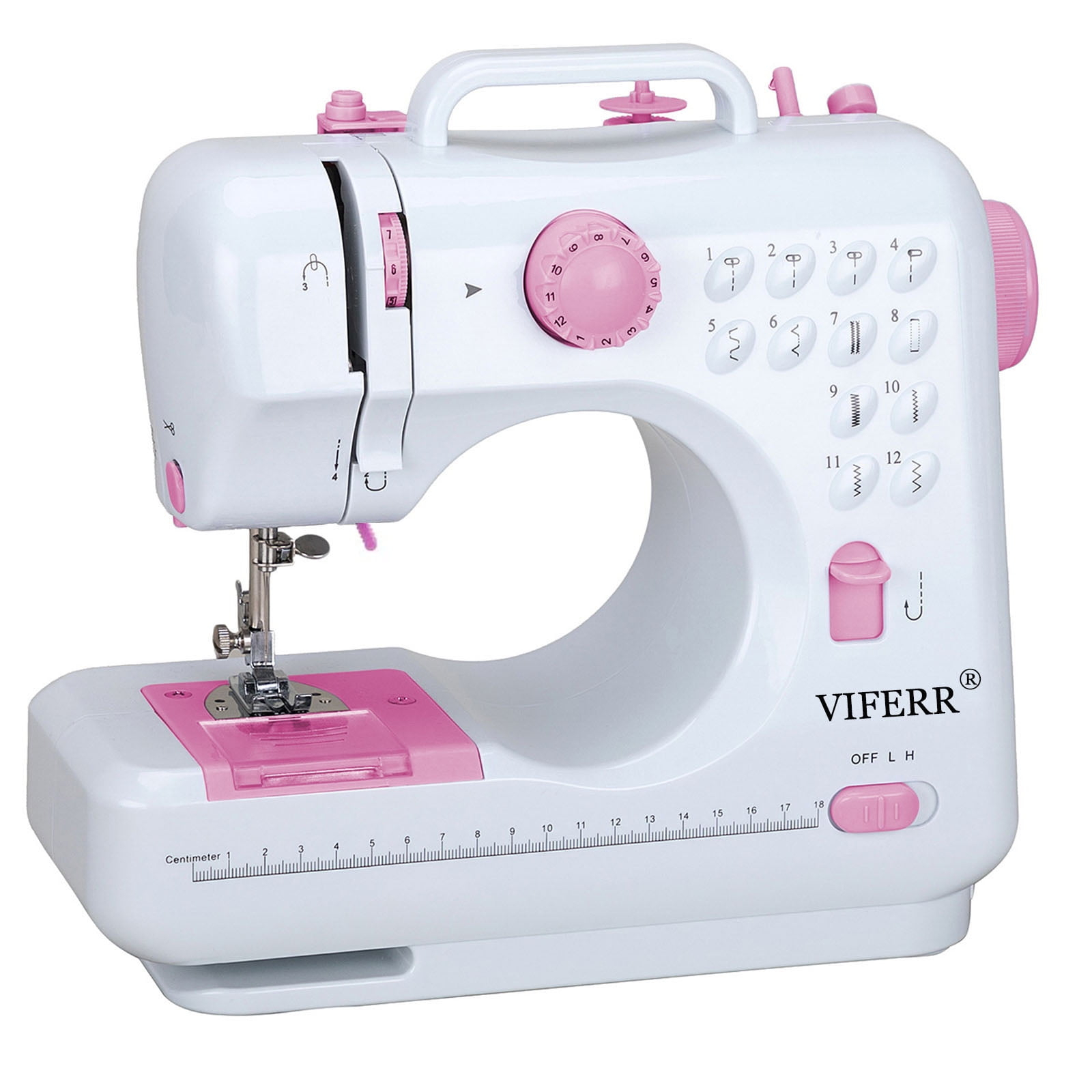 VIFERR Portable Sewing Machine, Mini Handheld Electric Sewing Machines 12 Stitches for Beginners Kids - Pink