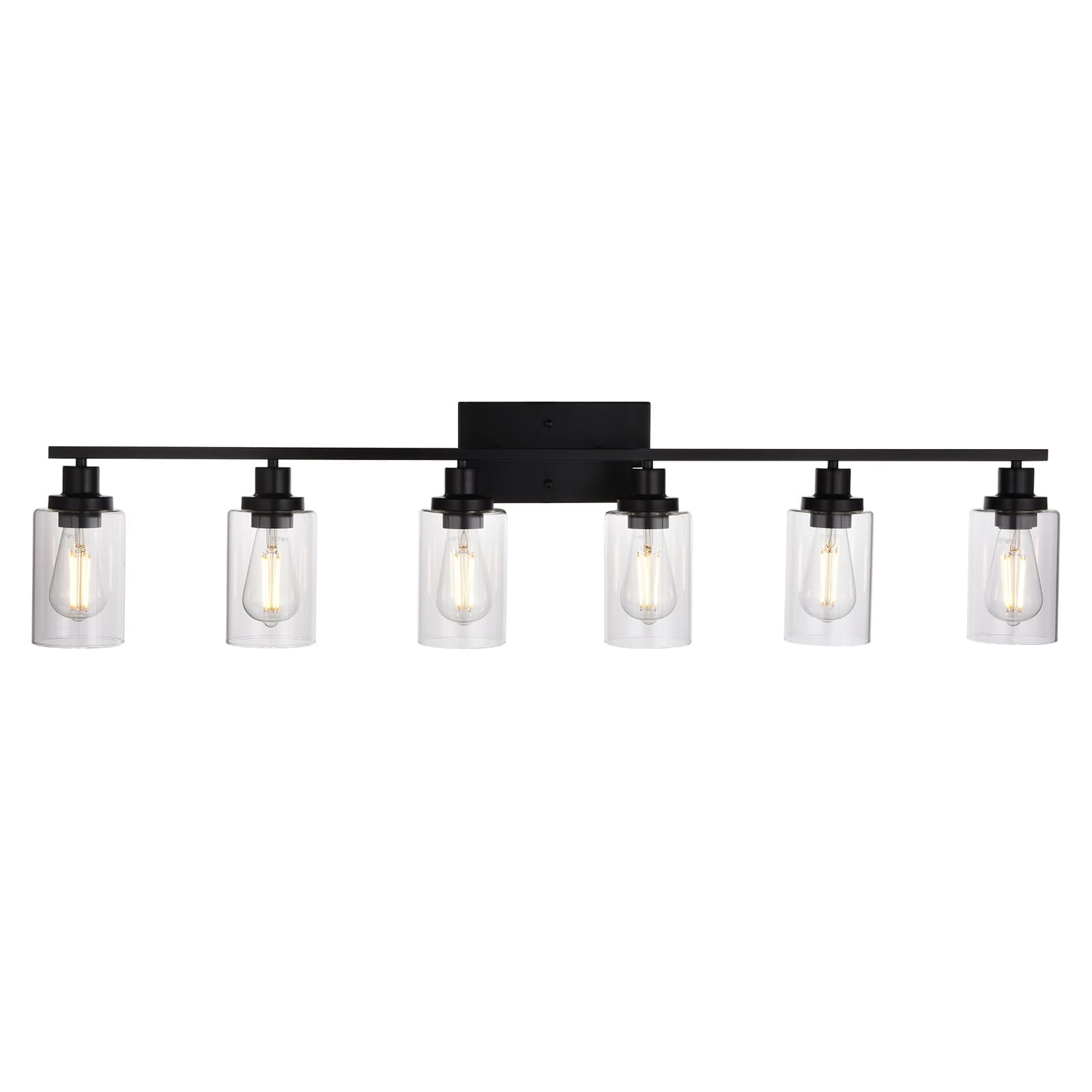 VINLUZ  Modern 6-lights Vanity Lighting Fixture for Bathroom black