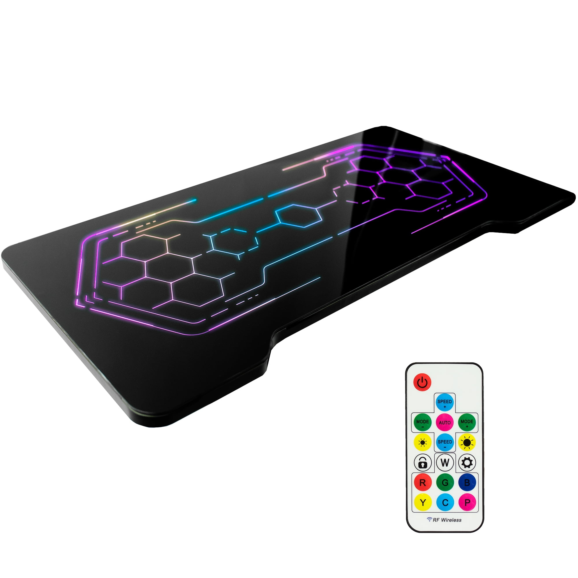 VIVO Black 48" x 24" Solid Table Top with RGB Lighting for Gaming Desks