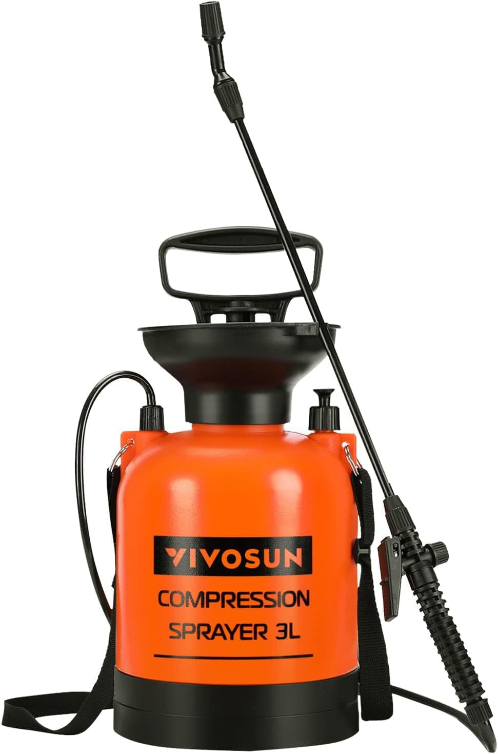 VIVOSUN 0.8 Gallon Pump Pressure Sprayer, Pressurized Lawn & Garden Water Spray Bottle with Adjustable Shoulder Strap, Pressure Relief Valve, for Plants, Car Detailing and Cleaning