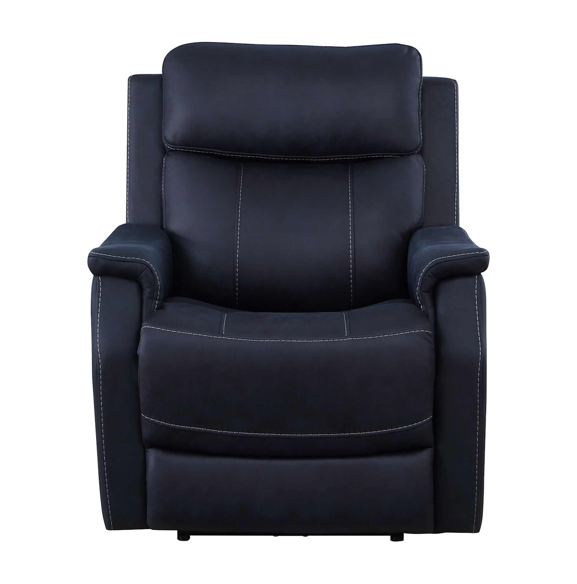 Single Seat Recliner Lounge Chair with USB Port, Fabric Upholstered Arm Chair with Retractable Footrest and Pillow, Comfy Single Sofa Accent Chair for Bedroom Living Room