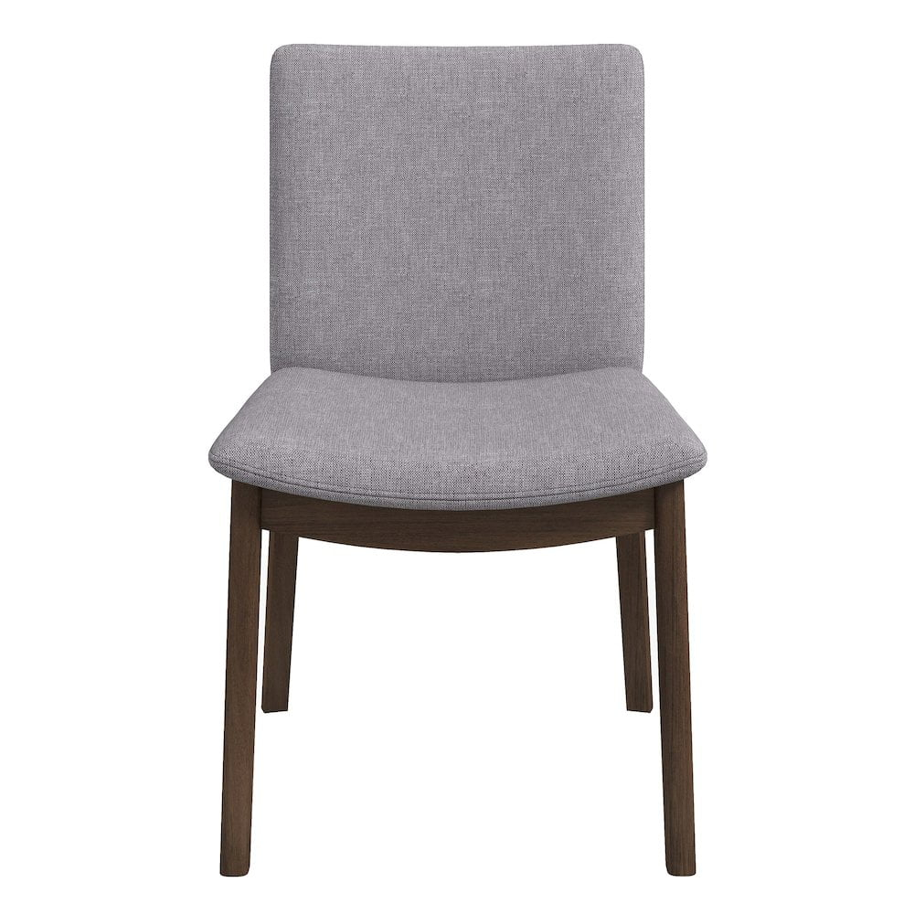Valentine Mid-Century Modern Light Gray Fabric Dining Chair Set of 2