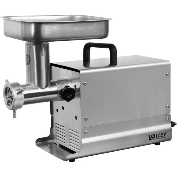 Valley Sportsman #12 Stainless Steel Electric Meat Grinder, 0.75HP 550W, Mirror Polishing, Heavy Duty Industrial Meat Mincer, Ideal for Commercial and Regular Use
