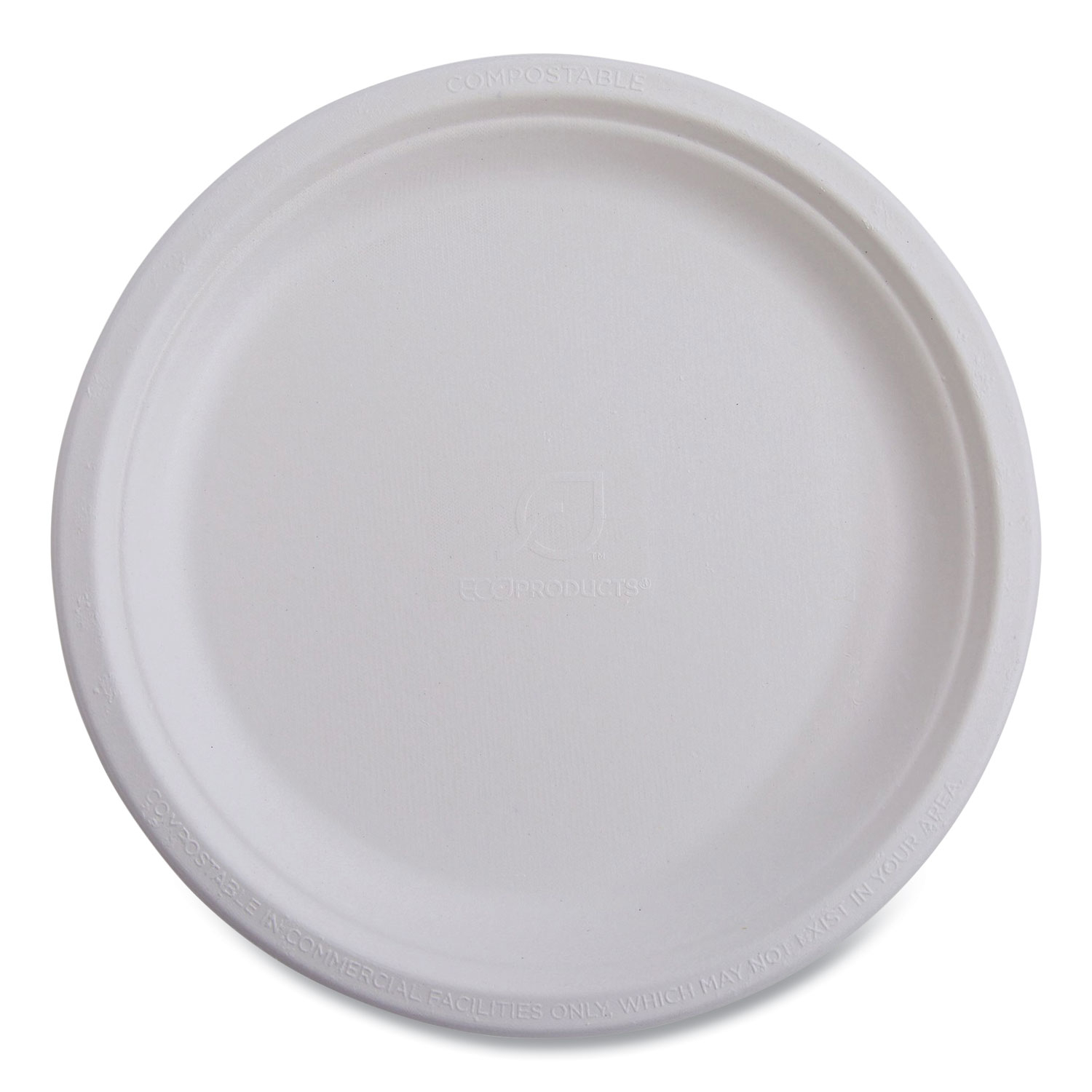 Vanguard Renewable and Compostable Sugarcane Plates, 6", White, 1,000/Carton