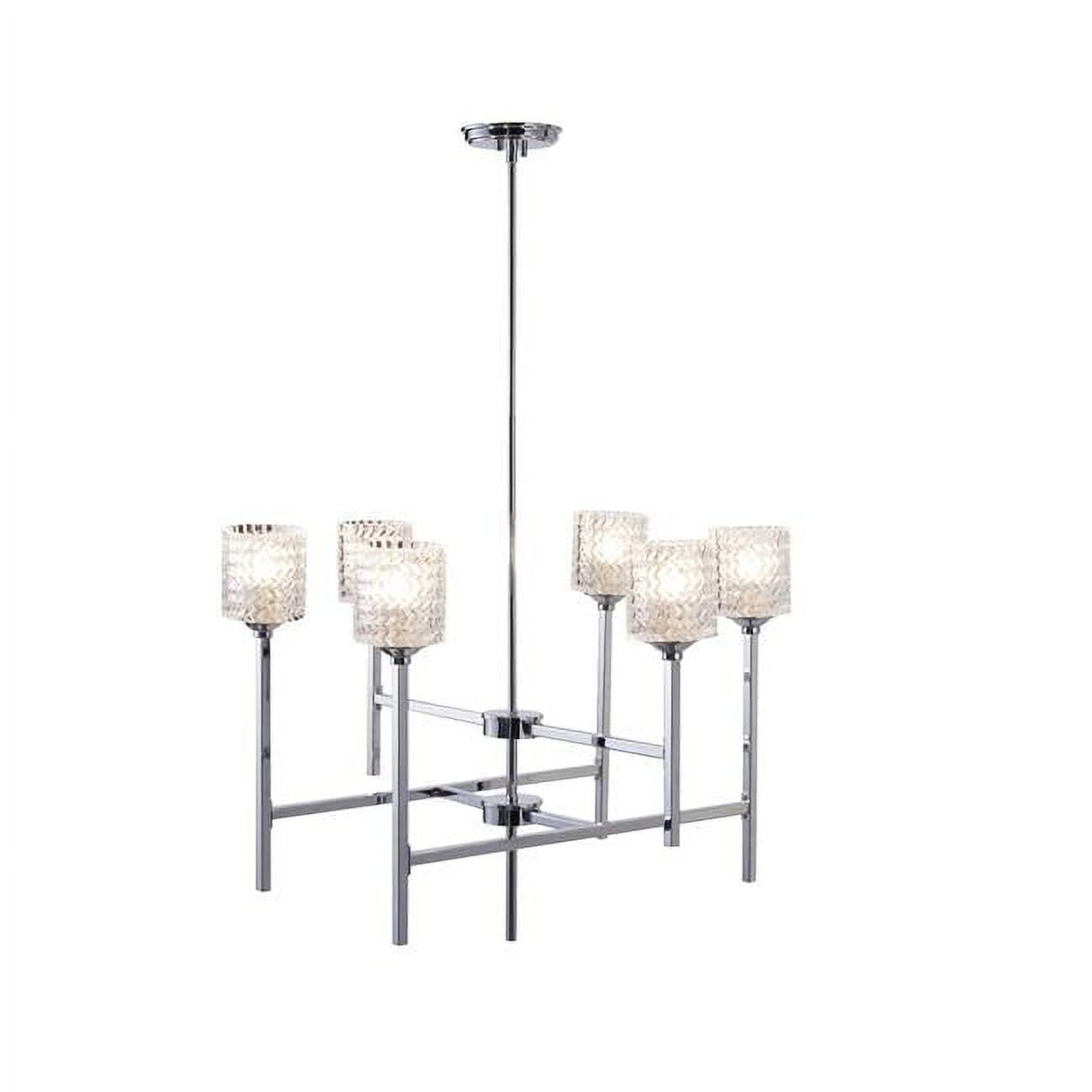 Vanity Art 10016CH Modern Elegant Cut Crystal 6 Light Pendant - 20 x 31 x 28 in.