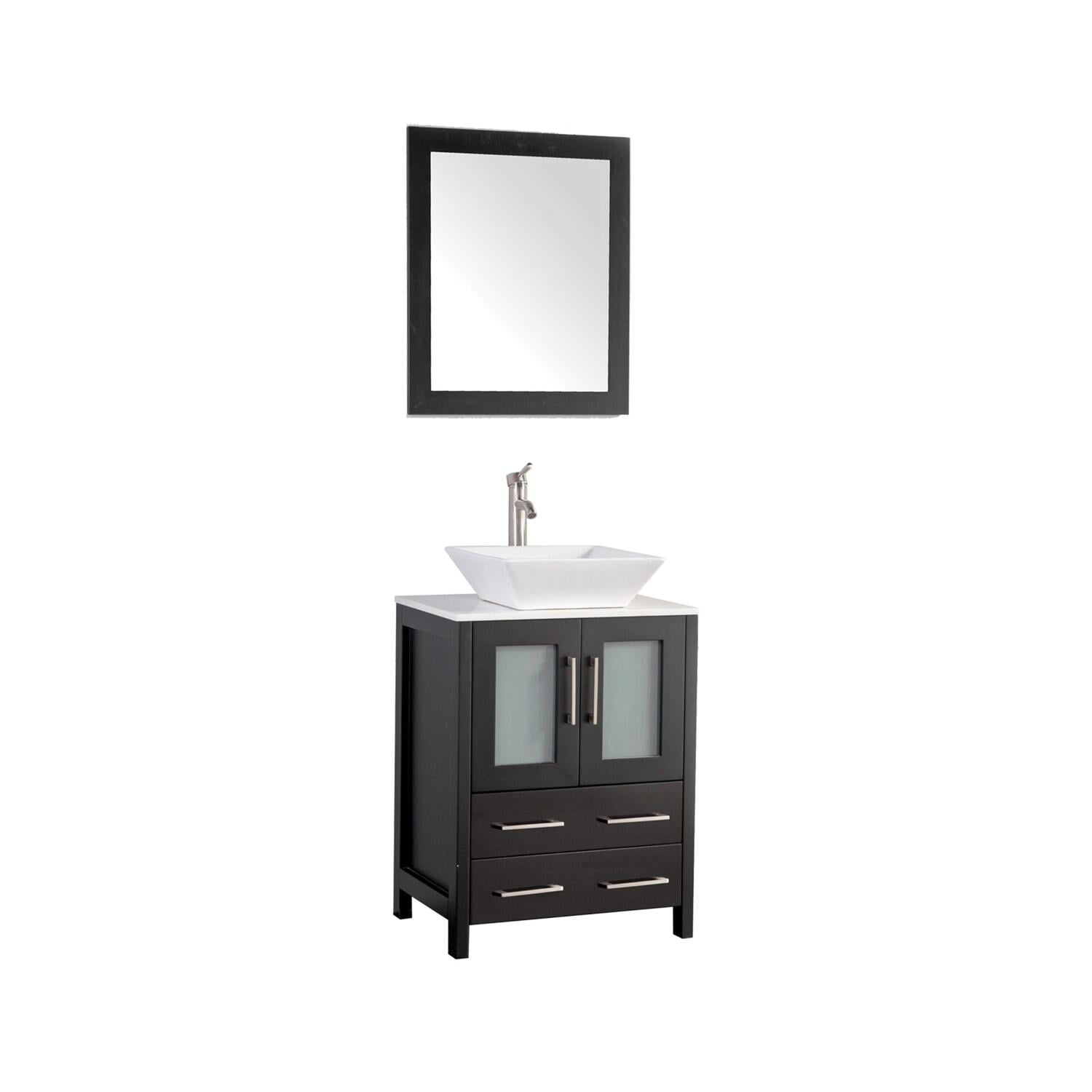Vanity Art VA3124E 24 in. Single Sink Bathroom Vanity Set, Espresso